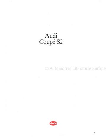 1991 AUDI COUPE S2 BROCHURE NEDERLANDS, Nieuw, Audi, Author