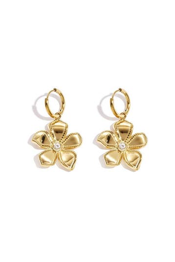 Goudlief Roestvrijstalen hangende oorbellen met bloemmoti..., Verzenden, Nieuw, Zilver, Overige materialen
