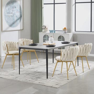 Set van 2 Fluwelen Draaibare Eetkamerstoelen met Gouden Meta, Huis en Inrichting, Verzenden, Nieuw