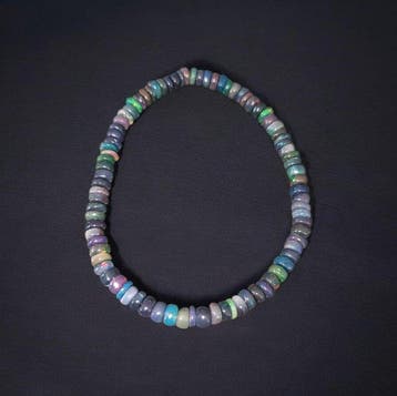 Armband met multikleurige zwarte opaal van Ethiopische