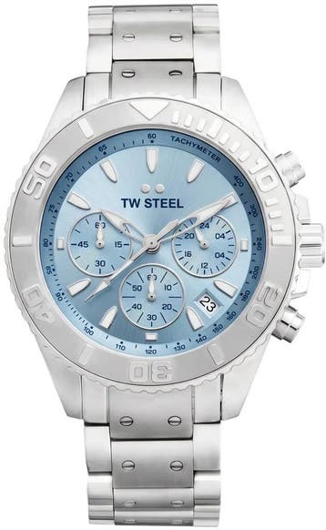 TW Steel TWVA10 Vanceur Diver Ice Blue chronograaf horloge, Overige merken, Staal, Verzenden, Polshorloge