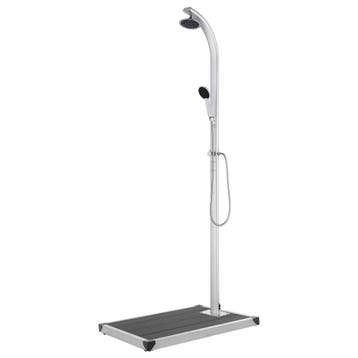 vidaXL Buitendouche met grijze basis 220 cm aluminium, Verzenden, Nieuw