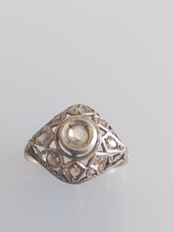 Cocktailring - 14 karaat Geel goud, Zilver - 0.47ct. tw.