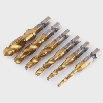 6-delige HSS Tapboormachine Set met Hexagonale Schacht - M3, Verzenden, Nieuw
