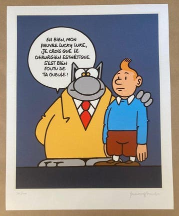 Geluck - 1 Silkscreen - Le Chat - Mon pauvre Lucky Luke !, Nieuw