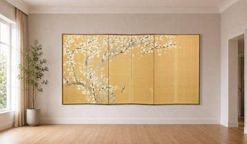 Bybu kamerscherm - Papier - Japan - Pruimenboom en Vogel