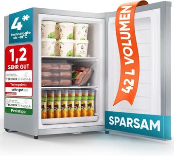 Mini vriezer - Vrijstaand - Barmodel - 42 liter - Zilver - S, Verzenden, Zo goed als nieuw