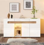 Wit Dressoir met LED en App-Control– Opbergkast 140×40×70 cm, Verzenden, Nieuw