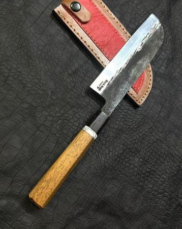 Keukenmes - Japanse mes ,Op maat gemaakt keukenmes voor chef, Antiek en Kunst