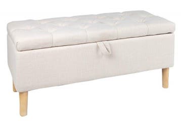 Chesterfield borstbank CASTLE 100cm beige bank landelijke, Ophalen of Verzenden, Nieuw