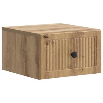 vidaXL Wandbeugel Bedkast met lade Artisanaal eiken 33 x, Minder dan 45 cm, Verzenden, Nieuw, Minder dan 55 cm