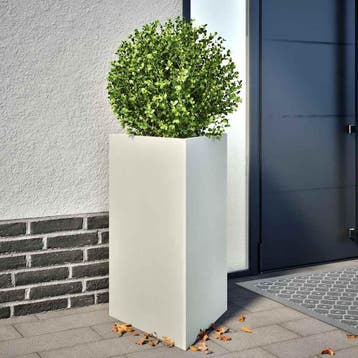 vidaXL Plantenbakken 2 st driehoek 50x43x75 cm staal wit, Verzenden, Minder dan 60 cm, Nieuw, Metaal