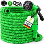 Flexibele Tuinslang - Inc. sproeikop - 45 meter - Groen, Verzenden, Zo goed als nieuw