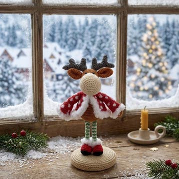 Rendier Haken voor Mini Kerststal - Haakpret Anja Toonen -, Ophalen of Verzenden, Nieuw