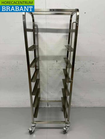 HCB RVS Regaalwagen voor 7 waskratten waskorven 50 x 50 cm, Zakelijke goederen, Ophalen of Verzenden, Nieuw in verpakking
