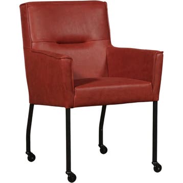 Set van 10 Leren eetkamerstoelen Lucky - Vintage Burgundy, Ophalen of Verzenden, Nieuw, Leer