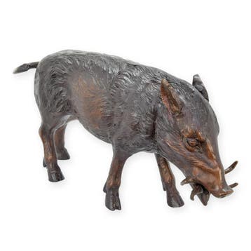 BRONZEN BEELD VAN EEN WILD ZWIJN (Beeldjes - Decoratie), Verzenden, Nieuw