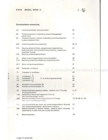 1986 BMW 6-SERIE ELECTRISCH SCHEMA NEDERLANDS, Auto diversen