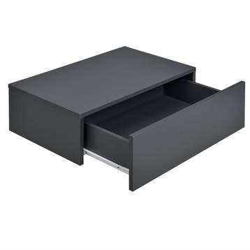 Wandplank met lade set van 2 zwevend 46x30x15 cm donkergrijs, Verzenden, Nieuw