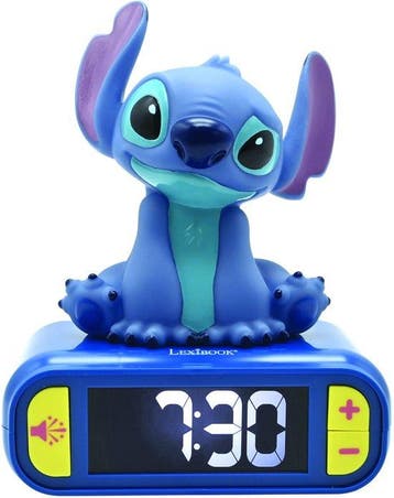 Digitale wekker met 3D Stitch nachtlampje en geluidseffecten, Nieuw