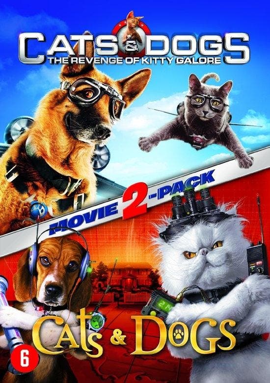 Cats & Dogs - deel 1+2 - DVD, Cd's en Dvd's, Dvd's | Tekenfilms en Animatie, Verzenden