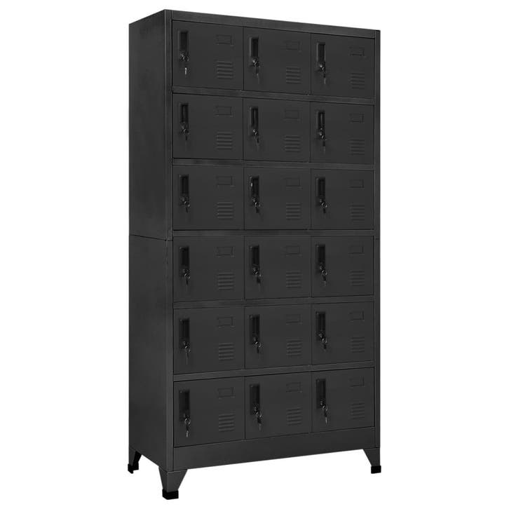 vidaXL Lockerkast 90x40x180 cm staal antracietkleurig, Huis en Inrichting, Kasten | Lockerkasten, Nieuw, Verzenden
