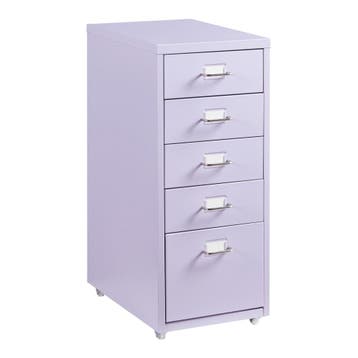 Kantoorkast Kökar ladekast op wielen 69x28x41 cm lila [en.ca, Verzenden, Nieuw