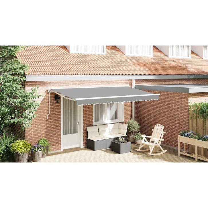 vidaXL Zijde Frame Verstelbaar Wit 4 x 2 m Staal, Tuin en Terras, Zonneschermen, Nieuw, Verzenden