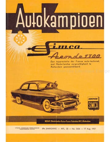 1957 AUTOKAMPIOEN MAGAZINE 33 NEDERLANDS, Nieuw, Author