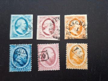 Nederland 1852/1864 - Koning willem III - Nvph 1-6, Gestempeld