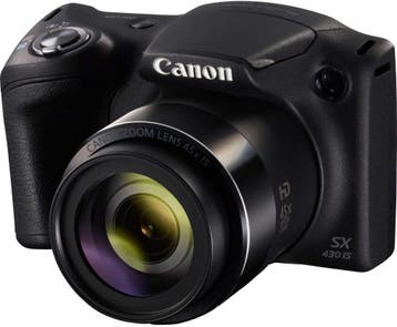 Canon PowerShot SX430 IS Digitale Compact Camera - Zwart (In, Verzenden, Zo goed als nieuw