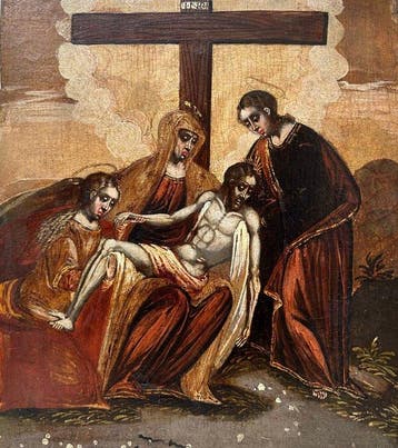 Scuola Veneto Cretese (XVII) - Compianto sul Cristo morto