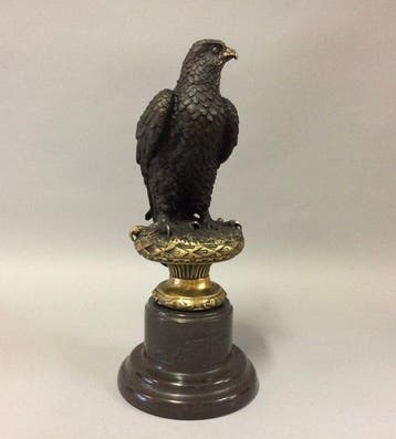 sculptuur, Loerende Adelaar - 32 cm - Brons
