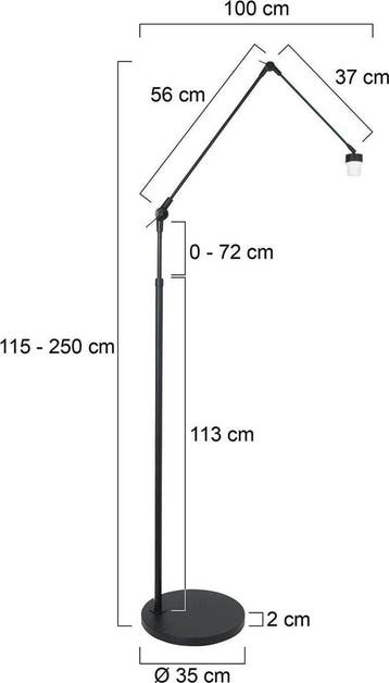 2dekans | Prestige Chic Moderne Vloerlamp – 1-Lichts –, Ophalen of Verzenden, Zo goed als nieuw