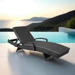Aluminium rotan ligstoel Océane - zwart, Verzenden, Nieuw