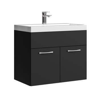 Badkamermeubel Montreal Set 01 60 x 35 cm Zwart Mat, Verzenden, Nieuw, Wastafelkast