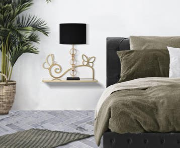 BEDKAST ZIJKANT VLINDER SET 2 STUKS CM 41,5X18X21, Huis en Inrichting, Woonaccessoires | Wandplanken en Boekenplanken, Ophalen of Verzenden