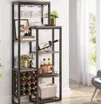 Vrijstaand 5-laags Industriële Wijnkast met Glazenhouder, Huis en Inrichting, Woonaccessoires | Wijnrekken, Verzenden, Nieuw