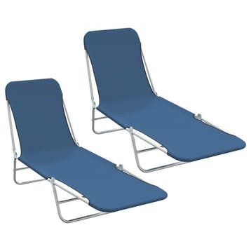 Strandstoelen inklapbaar | Oxford stof | Tweedekansje OP=OP, Tuin en Terras, Ophalen of Verzenden, Zo goed als nieuw, Metaal, Inklapbaar