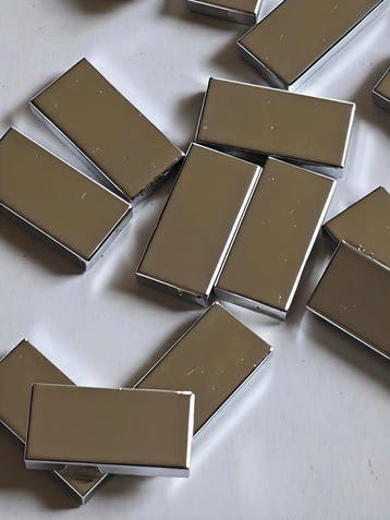 Lego Stenen - Classic Town - Lego custom tile 1x2 - chrome, Nieuw
