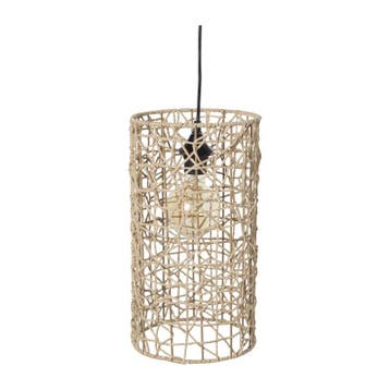 Hanglamp geweven cilinder 22x40 cm, Verzenden, Nieuw