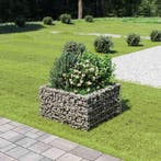 vidaXL Gabion plantenbak verhoogd 90x90x50 cm gegalvaniseerd, Verzenden, Nieuw, Metaal, 60 tot 100 cm