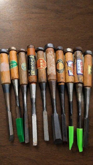 set of 10 Japan chisels - Werkgereedschap (10) Industrieel