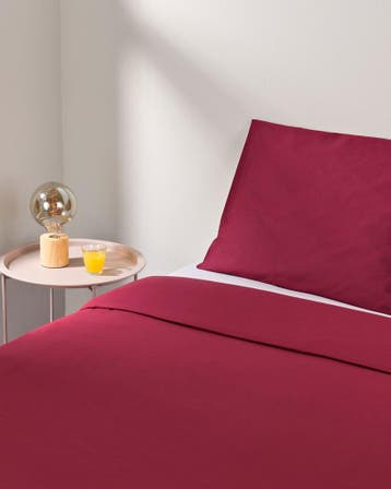 HEMA Dekbedovertrek 140x200/220cm zacht katoen rood van sale, Verzenden, Nieuw, Rood