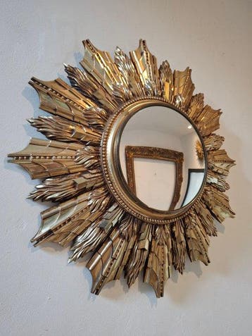 Spiegel- Luxe zonnespiegel - Metaal - RARETE Gouden kleur, Nieuw