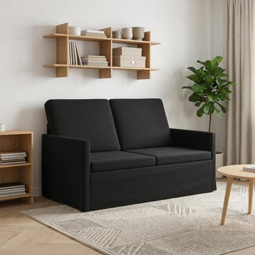 vidaXL 2-zits bank Zwart 130 x 81 x 82 cm fluweel, Huis en Inrichting, Verzenden, Minder dan 150 cm, Metaal, Nieuw