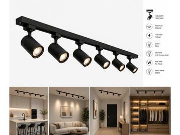 Veiling - 10 x 1-Fase Railverlichting Set – Zwart, Nieuw