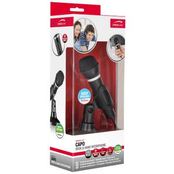Speedlink CAPO Desk & Hand Microfoon, Zwart, Computers en Software, Pc speakers, Verzenden, Zo goed als nieuw