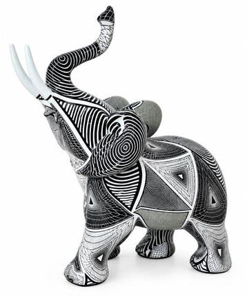 sculptuur, Modern Abstract Elephant Figurine with Striking