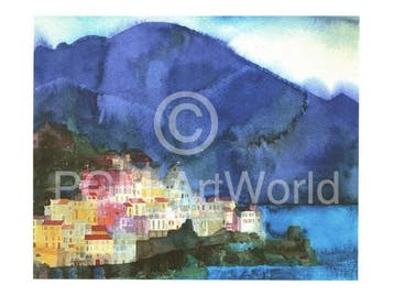 Kunstdruk Ralf Westphal - Amalfi, Golf von Salerno 40x30cm, Verzenden, Nieuw